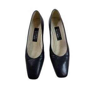 Stuart Weitzman Black Leather Block Heel‎ Pumps – 6.5AA